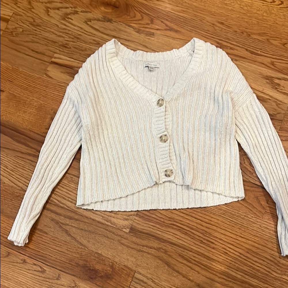 American Eagle Outfitters Cream Chunky Knit Cardigan